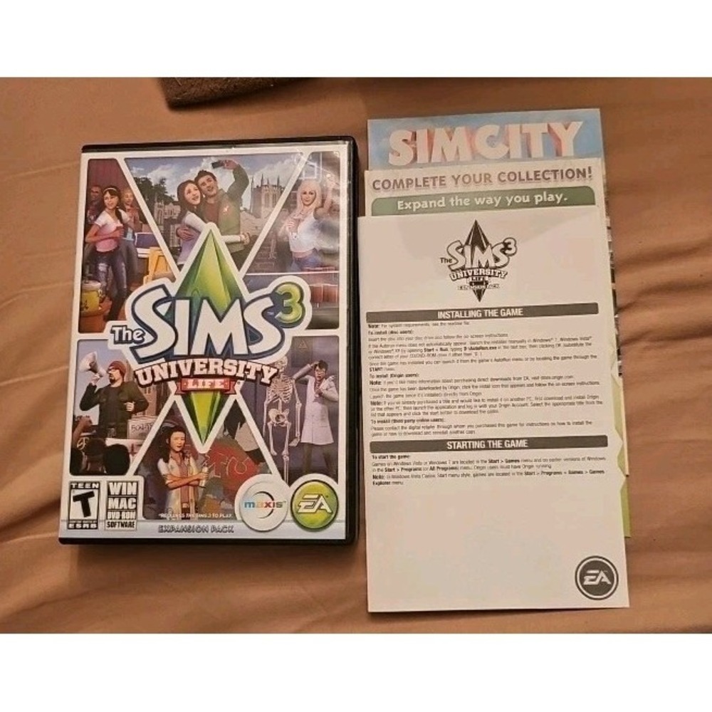 The SIMS 3: University Life (2013; PC DVD-ROM Game) Expansion Pack PC Mac